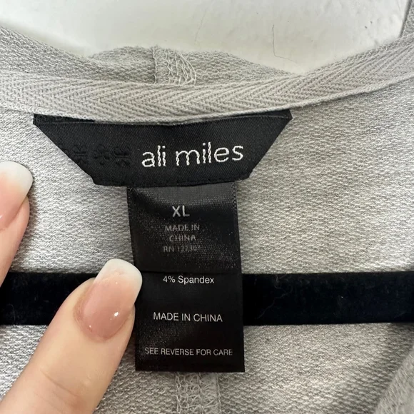 Ali Miles Hooded Sweatshirt Women’s XL Gray casual athleisure preppy stretch - Picture 3 of 9